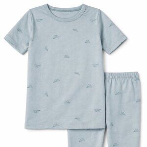 NWT Cloud Island Boys Pajama Set Size 5 Blue Paper Airplane 2-Piece Sleepwear